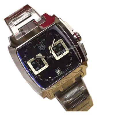 Replica Tag Heuer Monaco Stainless Steel Black Chronograph Watch